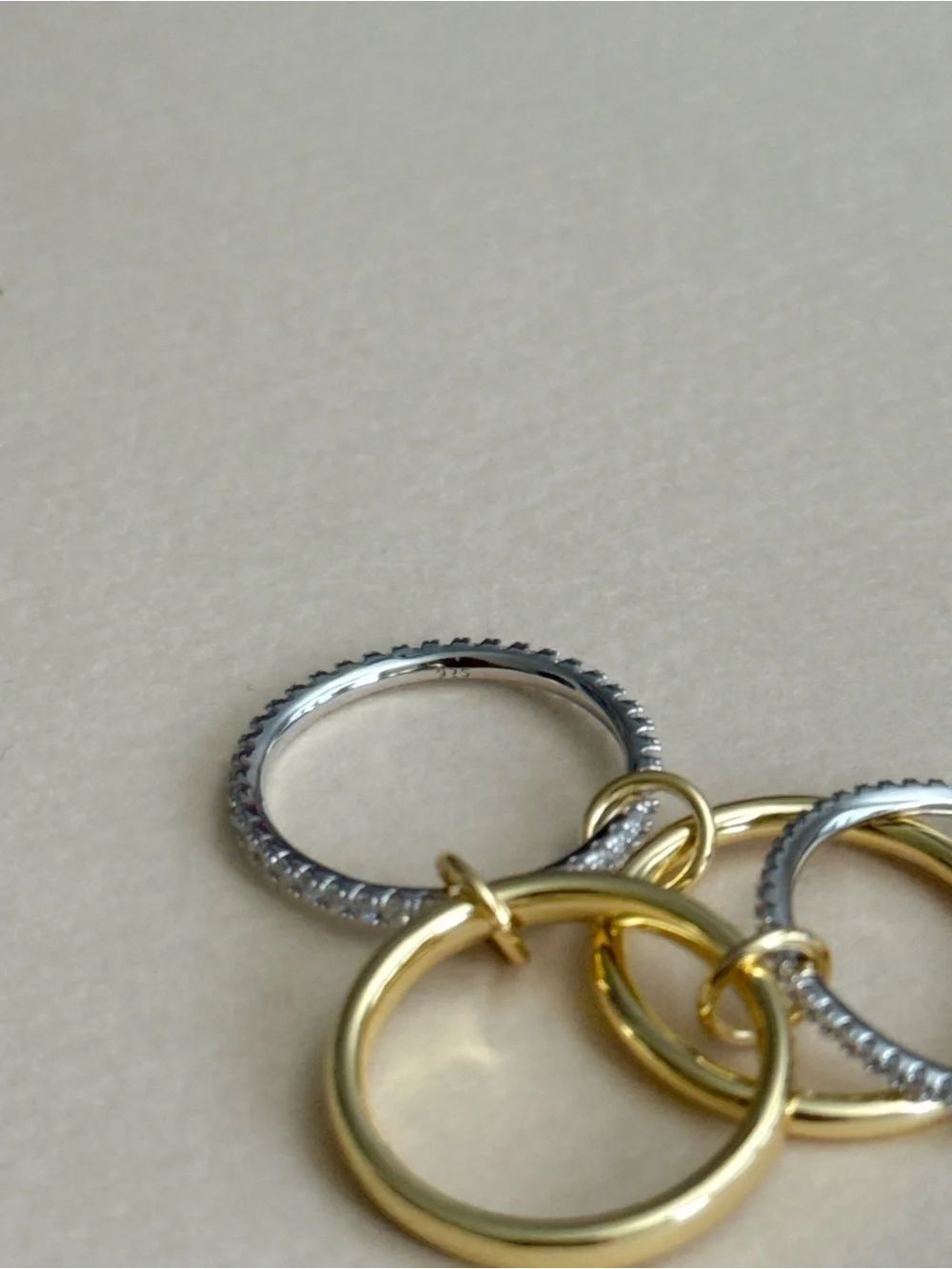 Diamond Multi-Band Stackable Ring D234 - Picture 6 of 8